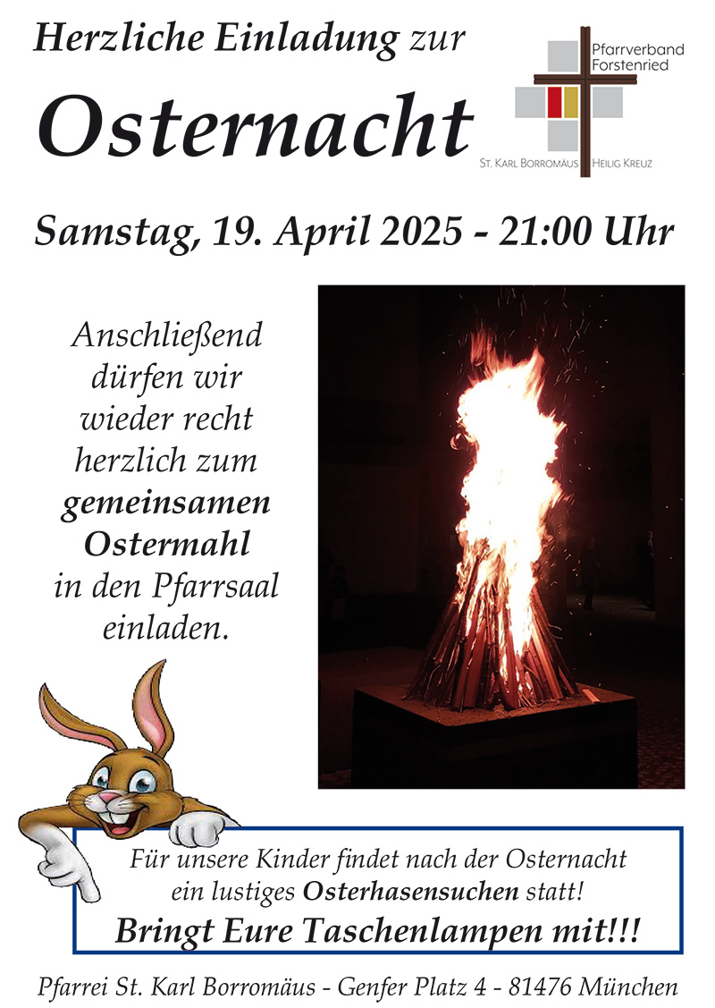 Bild vom Plakat zur Osternacht 2025 in Karl Borromäus