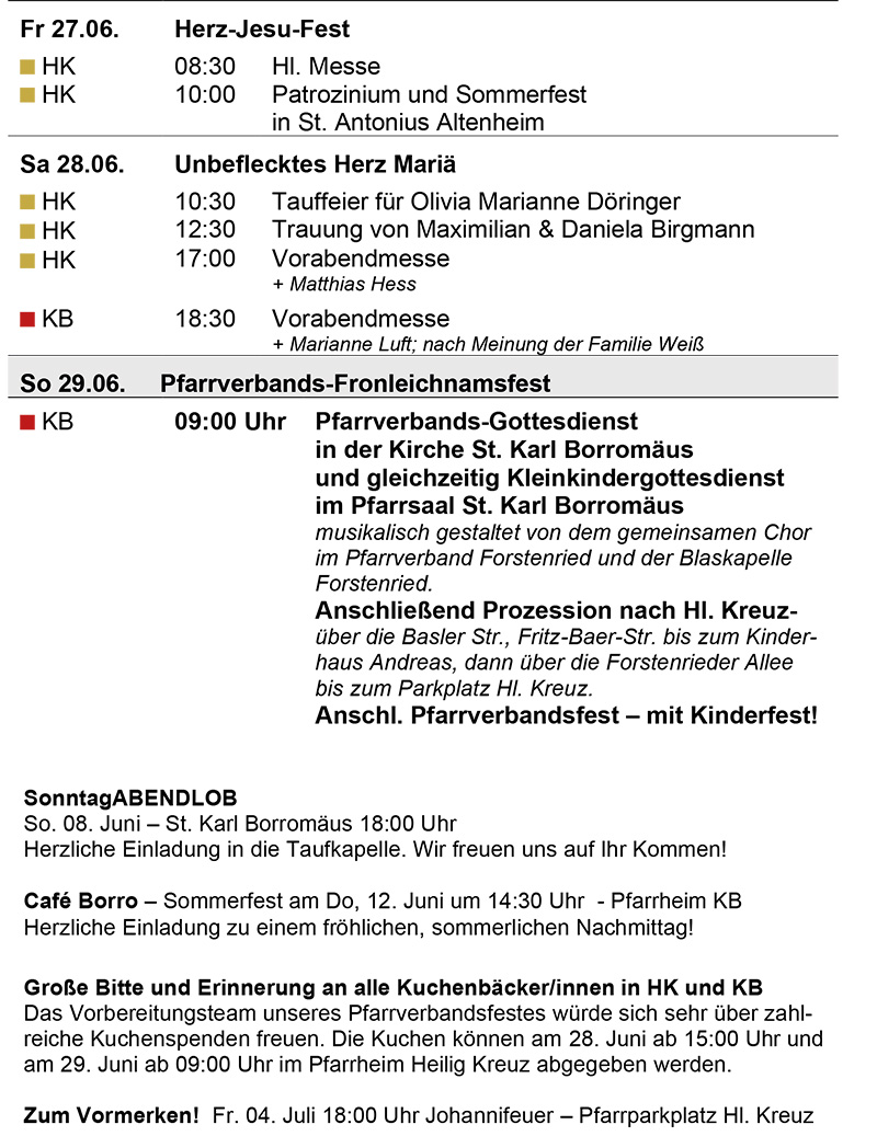 Bild von Gottesdienstanzeiger mit aktuellen Gottesdiensten