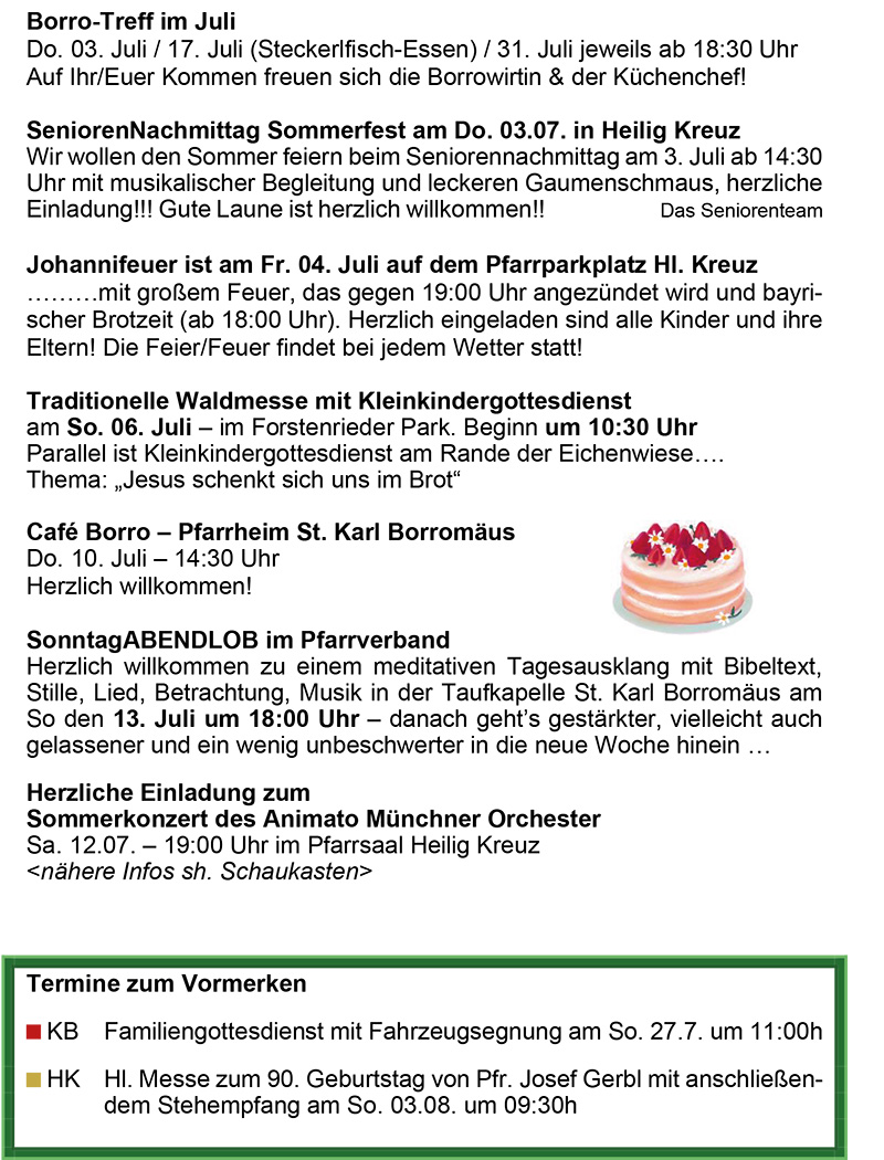 Bild von Gottesdienstanzeiger mit aktuellen Gottesdiensten