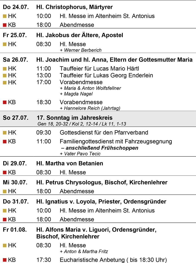 Gottesdienstanzeiger 3. Seite