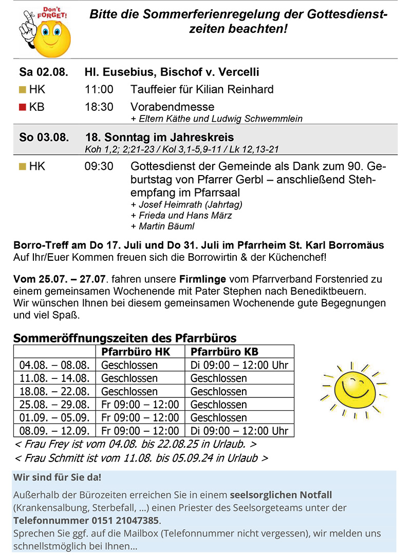 Gottesdienstanzeiger 4. Seite