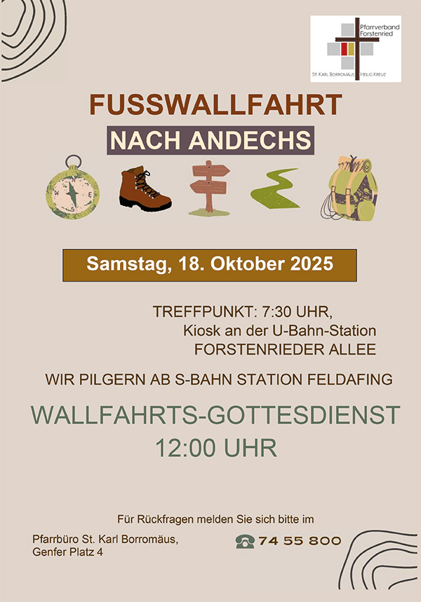 Plakat Fusswallfahrt nach Andechs