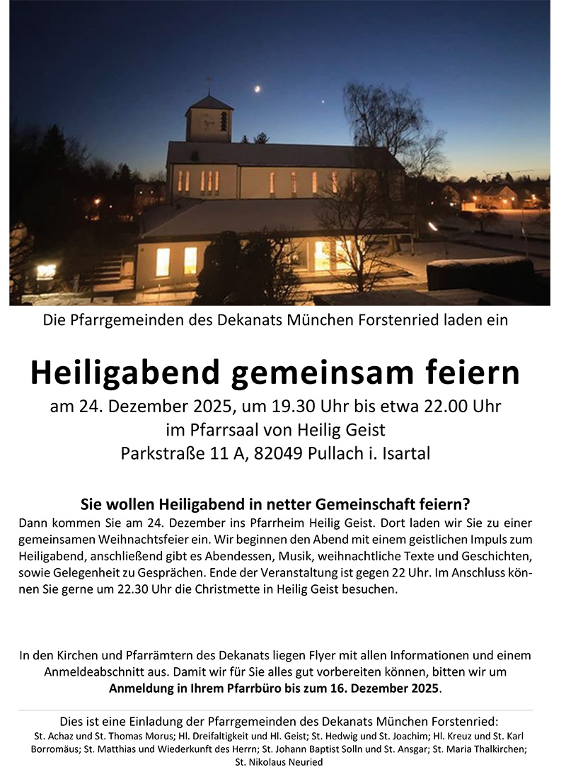 Plakat Heilig Abend gemeinsam feiern