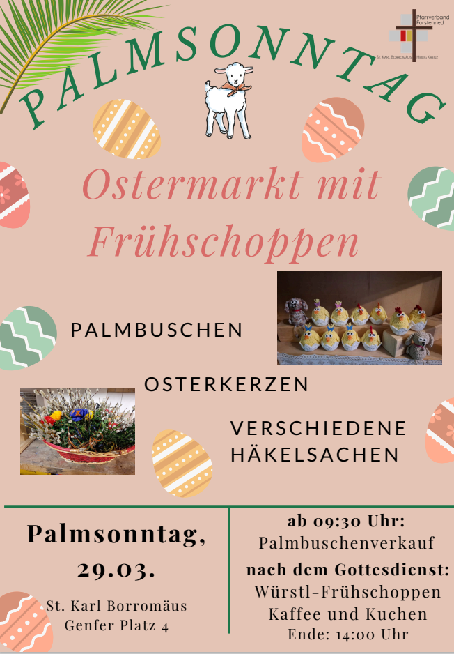 Palmsonntag: Ostermarkt mit Frühschoppen