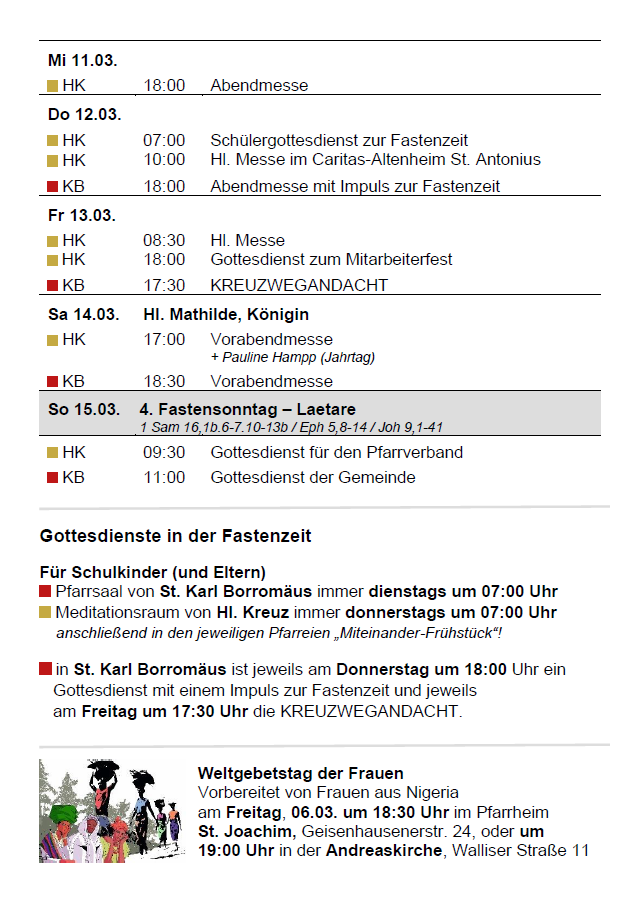 Gottesdienstanzeiger Pfarrverband Forstenried | 01.03. bis 15.03.2026 | Seite 2