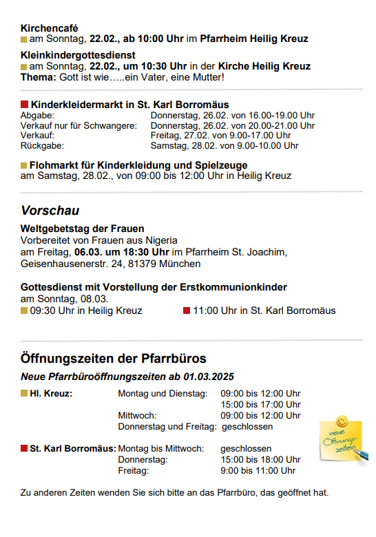 Gottesdienstanzeiger Pfarrverband Forstenried | 15.02. bis 01.03.2026 | Seite 3