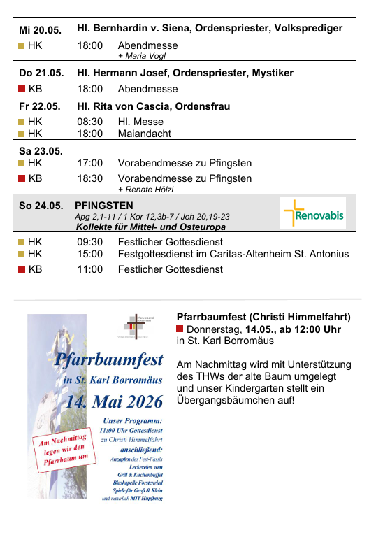 Gottesdienstanzeiger Pfarrverband Forstenried | 10.05. bis 24.05.2026 | Seite 2
