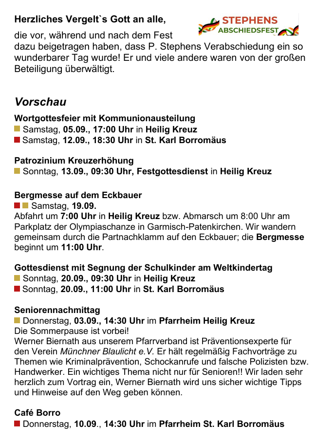 Go_26_KW_32_33_34_35_3 Gottesdienstanzeiger Pfarrverband Forstenried | 02.08. bis 30.08.2026 | Seite 3