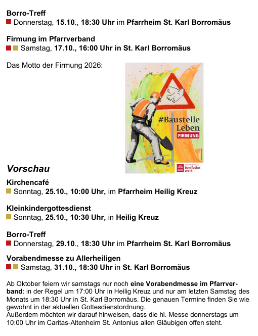 Go_26_KW_41_42_3 Gottesdienstanzeiger Pfarrverband Forstenried | 04.10. bis 18.10.2026 | Seite 3